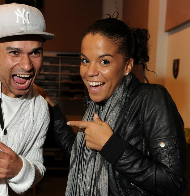 Goldie's Band : By Royal Appointment. A three part series which follows drum and bass pioneer Goldie on a personal mission to discover young people whose musical talent is central to their lives. Pictured student Theone and mentor Ms Dynamite (Image: BBC)