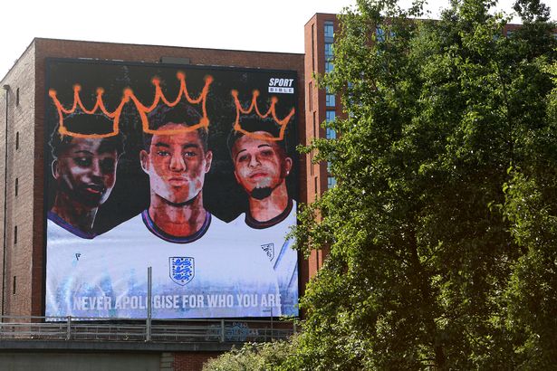 England footballers Marcus Rashford, Jadon Sancho and Bukayo Saka were targeted with racist abuse after they missed penalties in the Euro 2020 final leading to defeat by Italy (Image: Charlotte Tattersall/Getty Images)